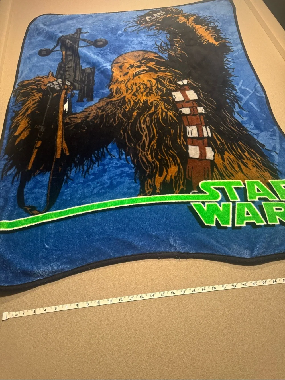 Star Wars Chewbacca Plush Throw Blanket - Blue & Brown 35x50